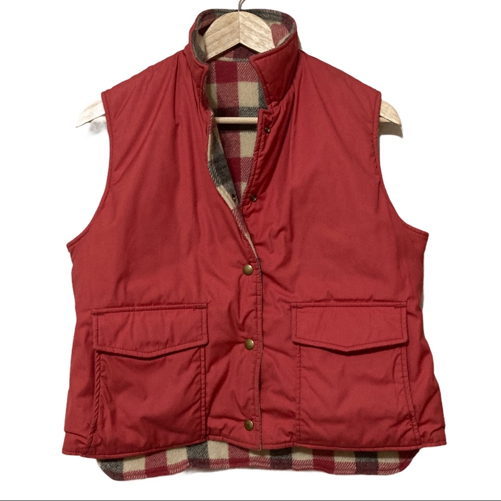 Vintage Woolrich Reversible Plaid Wool Down Vest